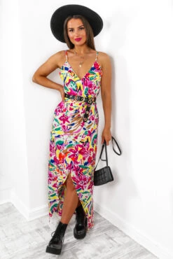 Garden Party - White Multi Floral Midi Dress -Fashion Clothing Store 8E4A0807