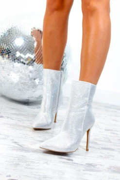 A Girls Best Friend - Silver Diamante Heeled Boots -Fashion Clothing Store AGirlsBestFriend SilverDiamanteHeeledBoots 2 8f7fd32e fddc 4e33 8ba2 8748a0b47d0e