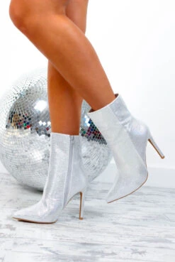 A Girls Best Friend - Silver Diamante Heeled Boots -Fashion Clothing Store AGirlsBestFriend SilverDiamanteHeeledBoots 6 aa753093 0036 478b 8a6c 47e7eddb738c