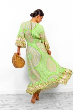 A Perfect Getaway - Lime Printed Maxi Dress -Fashion Clothing Store APerfectGetaway LimePrintedMaxiDress3