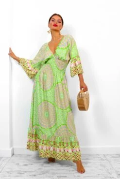 A Perfect Getaway - Lime Printed Maxi Dress -Fashion Clothing Store APerfectGetaway LimePrintedMaxiDress4