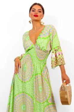 A Perfect Getaway - Lime Printed Maxi Dress -Fashion Clothing Store APerfectGetaway LimePrintedMaxiDress5
