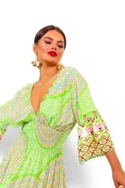 A Perfect Getaway - Lime Printed Maxi Dress -Fashion Clothing Store APerfectGetaway LimePrintedMaxiDress7