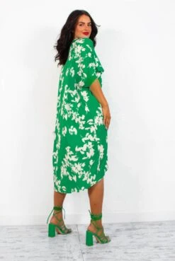 A Whole Knot Of Love - Green Floral Knot Midi Dress -Fashion Clothing Store AWholeKnotOfLove GreenFloralKnotMidiDress3