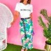 Admire Me - Green Lilac Printed Mesh Midi Skirt