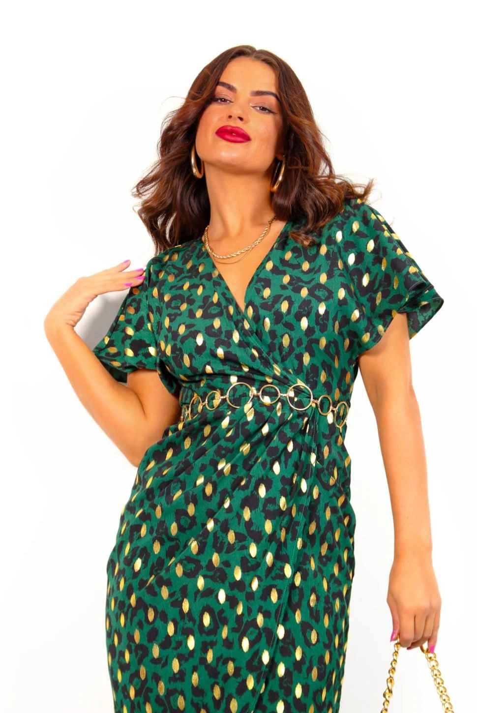 Adore Me - Forest Leopard Gold Spot Midi Dress 4 Adore Me - Forest Leopard Gold Spot Midi Dress - Image 4