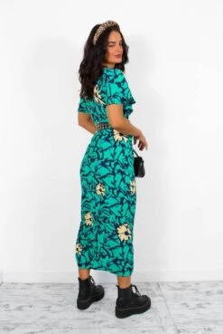 Adore Me - Green Multi Floral Midi Dress -Fashion Clothing Store AdoreMe GreenMultiFloralMidiDress4