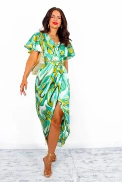 Adore Me - Lime Blue Swirl Midi Dress -Fashion Clothing Store AdoreMe LimeBlueSwirlMidiDress4