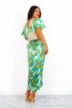 Adore Me - Lime Blue Swirl Midi Dress -Fashion Clothing Store AdoreMe LimeBlueSwirlMidiDress5