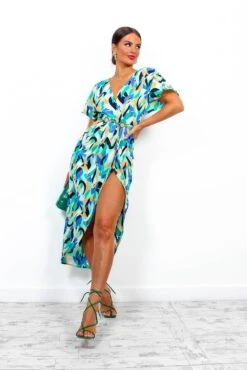 Adore Me - Mint Multi Abstract Midi Dress -Fashion Clothing Store AdoreMe MintMultiAbstractMidiDress6