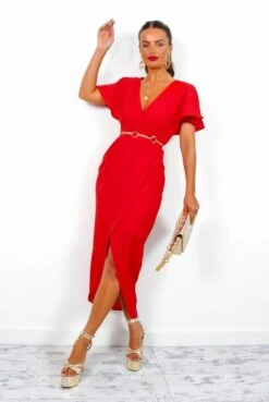 Adore Me - Red Midi Dress