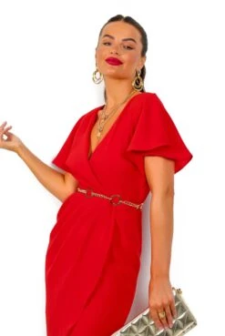 Adore Me - Red Midi Dress 8 Adore Me - Red Midi Dress -Fashion Clothing Store AdoreMe RedMidiDress4