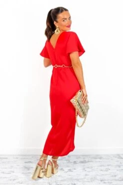 Adore Me - Red Midi Dress 9 Adore Me - Red Midi Dress -Fashion Clothing Store AdoreMe RedMidiDress5