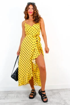 All Eyes On Her - Yellow Black Polka Dot Frilled Maxi Dress 8 All Eyes On Her - Yellow Black Polka Dot Frilled Maxi Dress -Fashion Clothing Store AllEyesOnHer YellowBlackPolkaDotFrilledMaxiDress 4