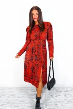 AX Paris All For You - Red Black Paisley Midi Dress -Fashion Clothing Store AllForYou RedBlackPaisleyMidiDress 2