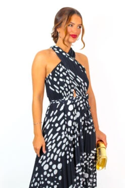 Artemis - Black Spot Pleated Maxi Dress 11 Artemis - Black Spot Pleated Maxi Dress -Fashion Clothing Store Artemis BlackSpotPleatedMaxiDress 5