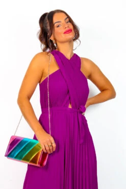 Artemis - Magenta Pleated Maxi Dress -Fashion Clothing Store Artemis MagentaPleatedMaxiDress4