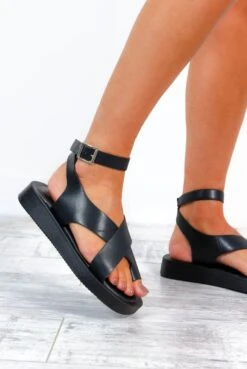 At A Crossroads - Black Sandals -Fashion Clothing Store AtACrossroads BlackSandals 3