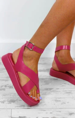At A Crossroads - Fuchsia Sandals