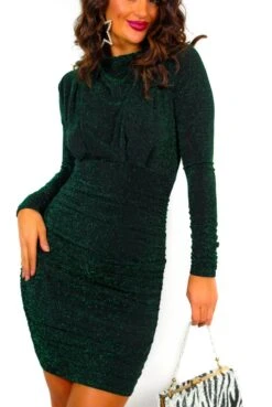 Be The Exception - Black Forest Glitter Ruched Bodycon Midi Dress -Fashion Clothing Store BeTheException BlackForestGlitterRuchedBodyconMidiDress 3