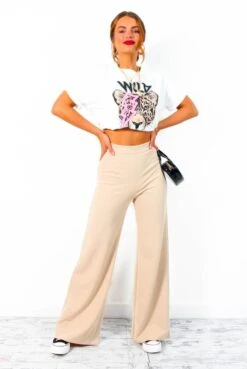 Big Ambitions - Stone Wide Leg Trouser