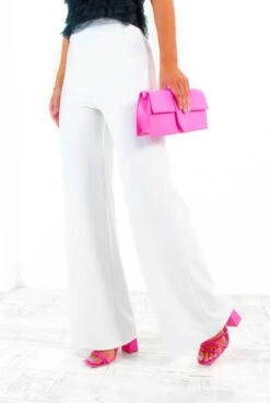 Big Ambitions - White Wide Leg Trousers -Fashion Clothing Store BigAmbitions WhiteWideLegTrousers 1