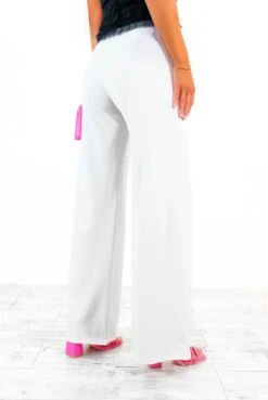 Big Ambitions - White Wide Leg Trousers -Fashion Clothing Store BigAmbitions WhiteWideLegTrousers 2
