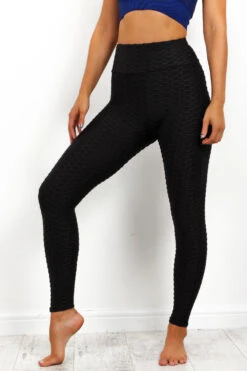 Don't Waffle On - Black Leggings