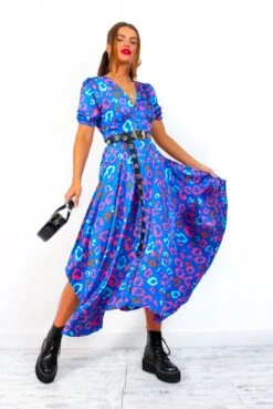 Born This Way - Blue Multi Animal Print Midi Dress -Fashion Clothing Store BornThisWay BlueMultiAnimalPrintMidiDress 2