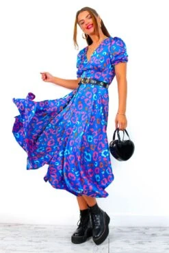 Born This Way - Blue Multi Animal Print Midi Dress -Fashion Clothing Store BornThisWay BlueMultiAnimalPrintMidiDress 5