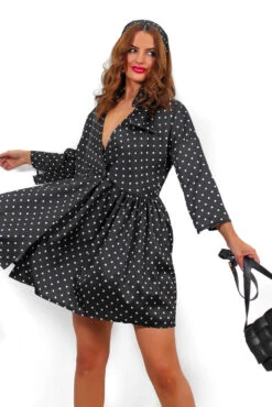 Fashion Clothing Store 38 Bow Love Lost - Black Polka Dot Mini Dress