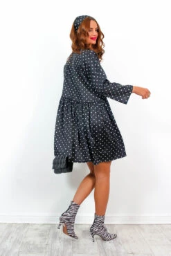 Bow Love Lost - Black Polka Dot Mini Dress -Fashion Clothing Store BowLoveLost BlackPolkaDotMiniDress5