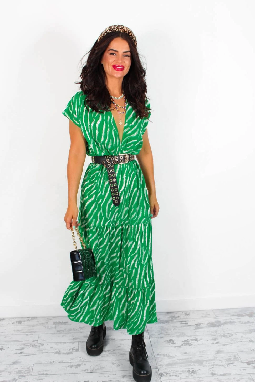 AX Paris Call My Name - Green Zebra Print Midi Dress 4 AX Paris Call My Name - Green Zebra Print Midi Dress - Image 4