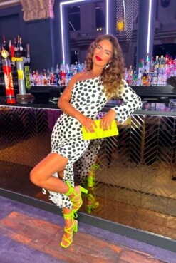 Can't Compare - White Black Polka Dot One Shoulder Maxi Dress -Fashion Clothing Store Can tCompare WhiteBlackPolkaDotOneShoulderMaxiDress 2 8371dd4f 1f2e 45c1 9adb c51559cba7a9