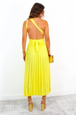 Class Is Timeless - Yellow Satin Pleated Midi Dress 15 Class Is Timeless - Yellow Satin Pleated Midi Dress -Fashion Clothing Store ClassIsTimeless YellowSatinPleatedMidiDress 6