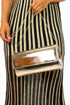 Clutch My Hand - Gold Metallic Clutch Bag