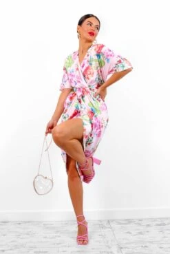 Cocktail OClock - Light Pink Floral Midi Dress 10 Cocktail OClock - Light Pink Floral Midi Dress -Fashion Clothing Store CocktailO Clock LightPinkFloralMidiDress 4