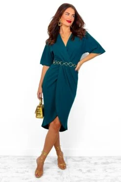 Cocktail OClock - Teal Midi Dress 8 Cocktail OClock - Teal Midi Dress -Fashion Clothing Store CocktailO Clock TealMidiDress 6