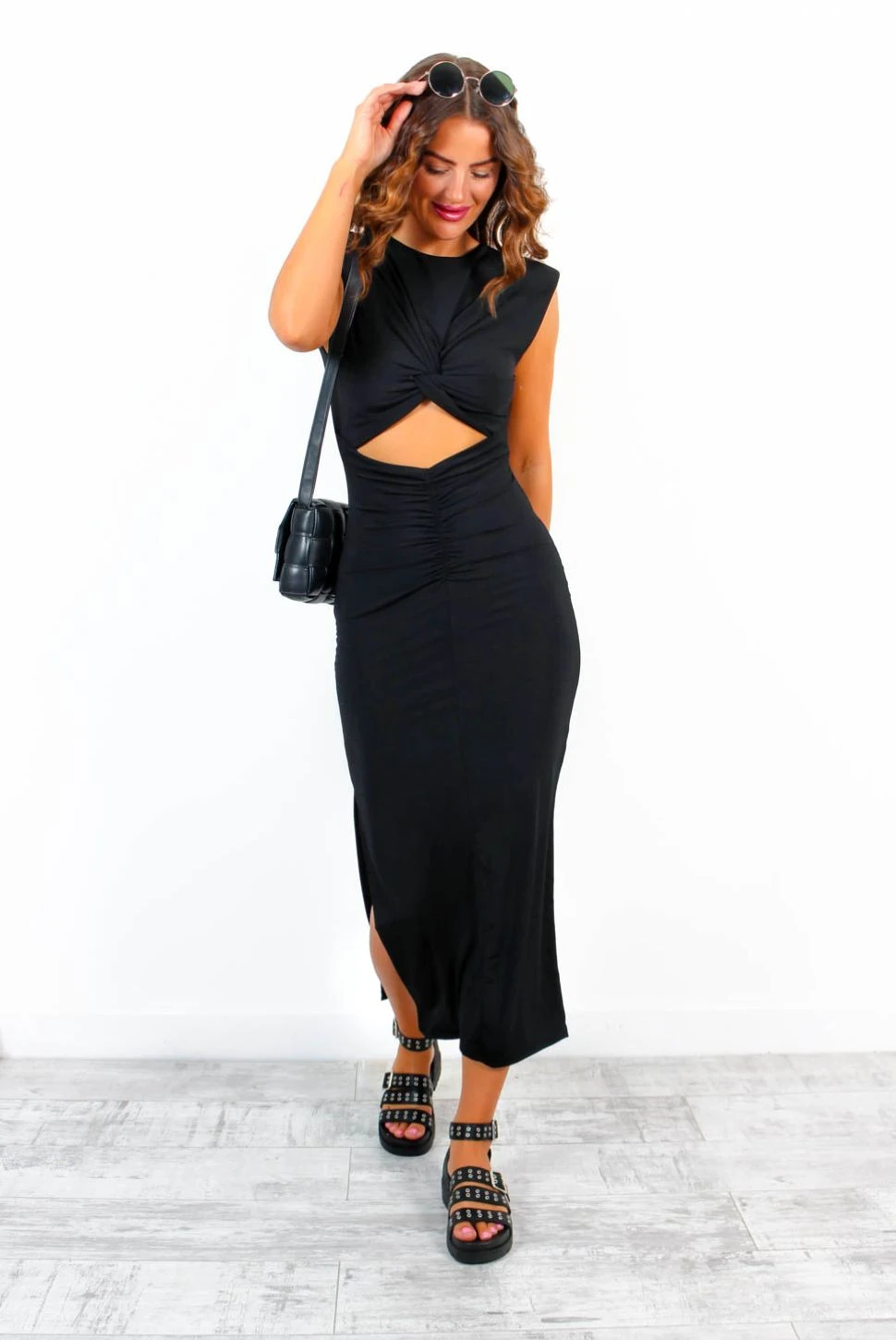 Cutting Edge - Black Knot Front Midi Dress 6 Cutting Edge - Black Knot Front Midi Dress - Image 6