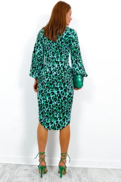 Devoted To You - Blue Green Long Sleeve Midi Dress -Fashion Clothing Store DevotedToYou BlueGreenLongSleeveMidiDress2