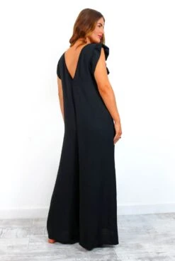 Diamond In The Ruffle - Black Wide Leg Jumpsuit -Fashion Clothing Store DiamondInTheRuffle BlackWideLegJumpsuit 5