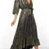 Dolce Vita - Black Gold Line Sequin Midi Dress