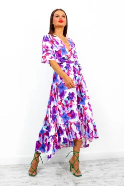 Dolce Vita - Blue Purple Floral Print Maxi Dress -Fashion Clothing Store DolceVita BluePurpleFloralPrintMaxiDress2
