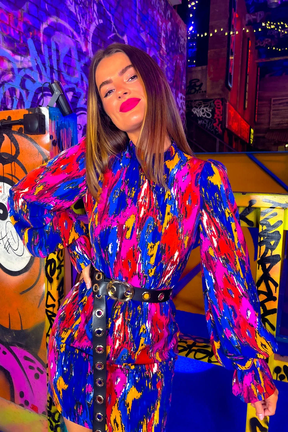 Don't Sleeve Me - Cobalt Abstract Mini Dress 1 Don't Sleeve Me - Cobalt Abstract Mini Dress