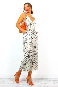 AX Paris Don't Cut Me Off - Champagne Zebra Print Culotte Jumpsuit 7 AX Paris Don't Cut Me Off - Champagne Zebra Print Culotte Jumpsuit -Fashion Clothing Store Don tCutMeOff ChampagneZebraPrintCulotteJumpsuit 2