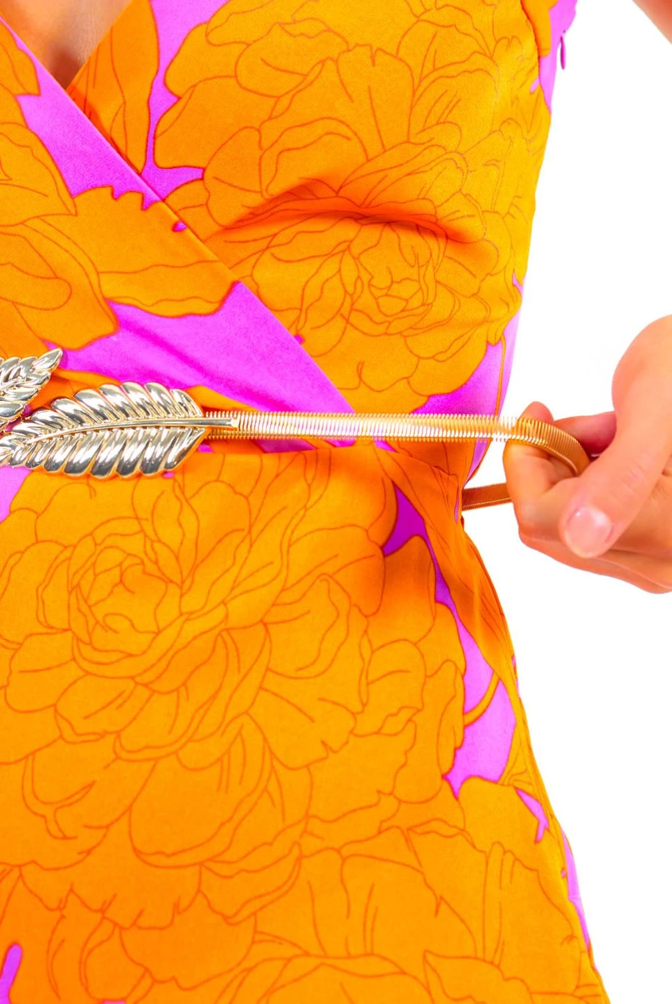 Don't Leave Me Waiting - Gold Leaf Stretch Chain Belt 3 Don't Leave Me Waiting - Gold Leaf Stretch Chain Belt - Image 3