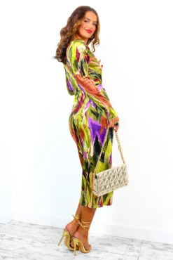 Dont Make Me Wait - Green Purple Abstract Print Plunge Midi Dress 19 Dont Make Me Wait - Green Purple Abstract Print Plunge Midi Dress -Fashion Clothing Store Don tMakeMeWait GreenPurpleAbstractPrintPlungeMidiDress 6