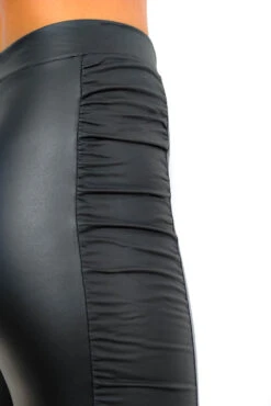 Dont Ruche This - Black Faux Leather Ruched Trousers -Fashion Clothing Store Don tRucheThis BlackFauxLeatherRuchedTrousers 5