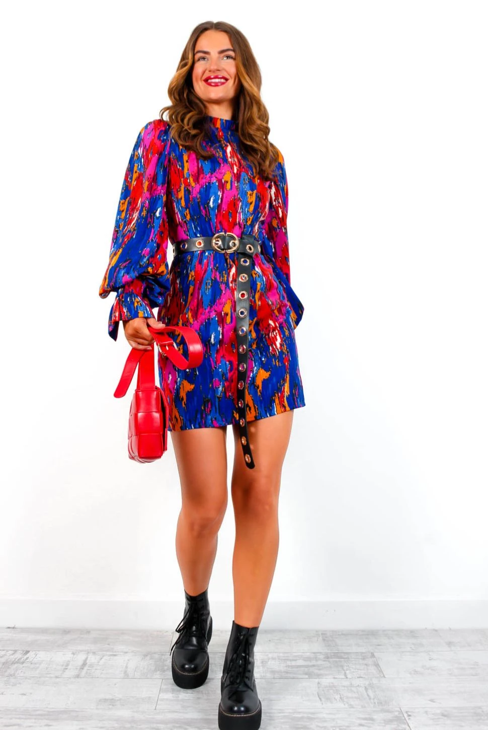 Don't Sleeve Me - Cobalt Abstract Mini Dress 6 Don't Sleeve Me - Cobalt Abstract Mini Dress - Image 6