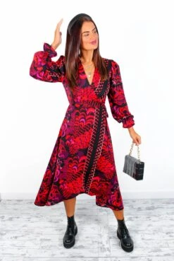 AX Paris Dont Tame Me - Red Multi Printed Midi Wrap Dress 9 AX Paris Dont Tame Me - Red Multi Printed Midi Wrap Dress -Fashion Clothing Store Don tTameMe RedMultiPrintedMidiWrapDress 4